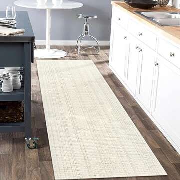 Seavish Hallway Runner Rug Kitchen Rugs Washable 2'x6' Beige Cotton Woven Farmhouse Rug Patio Entryw...