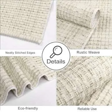 Seavish Hallway Runner Rug Kitchen Rugs Washable 2'x6' Beige Cotton Woven Farmhouse Rug Patio Entryway Rug Indoor Outdoor Carpet Runner for Bathroom Bedroom Living Room Laundry Room