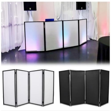 ECOTRIC Portable DJ Facade Booth Foldable Cover Screen with White/Black Facade+Cloth Frame Booth Ste...