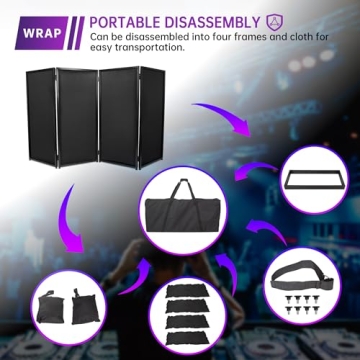 ECOTRIC Portable DJ Facade Booth with Travel Bag