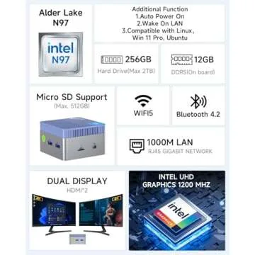 GMKtec Mini PC G5: 12th Gen Intel N97, 12GB RAM, 256GB SSD