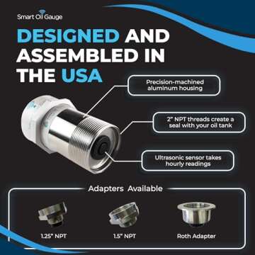 Smart Oil Gauge - Wi-Fi Heating Oil Tank Gauge with Smart Monitoring - Fuel Tank Gauge Compatible wi...