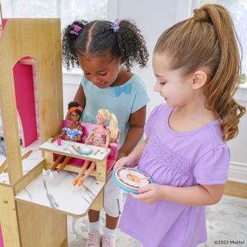 Interactive KidKraft Barbie Wooden Play Kitchen Set