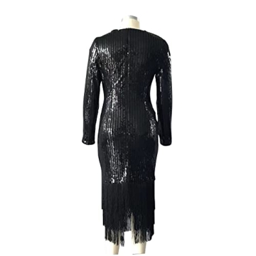 Cololura Sequin Long Sleeve Bodycon Dress for Parties