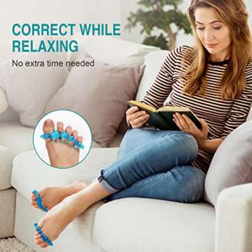 Gel Toe Separators, Big Toe Spacers Toe Straightener for Fighting Bunions, Overlapping Toes & Restor...