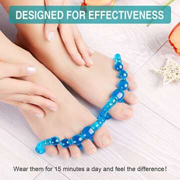 Gel Toe Separators, Big Toe Spacers Toe Straightener for Fighting Bunions, Overlapping Toes & Restore Toes to Their Original Shape, Hammer Toe, Bunions, Hallux Valgus Relief,Universal Size(2 Pack)