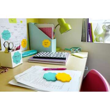 Post-it Daisy Shape Sticky Notes, Assorted Colors in Pack