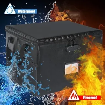 DEEGO Fireproof Water-Resistant Document Box with Lock