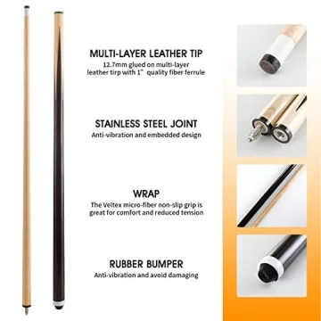 HMQQ Pool Cue Stick Set of 2 or 4 for All Skills