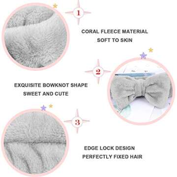 LADES Soft Skincare Headband – Adjustable, Comfortable & Stretchy Fabric, Cute Patterns for Makeup...