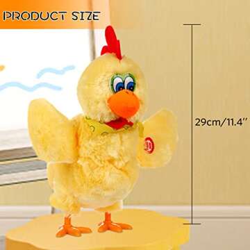 SOMOYA Chicken Laying Egg Toys Animal Toy Electric Plush Crazy Toy Dancing with Sound Music Easter T...