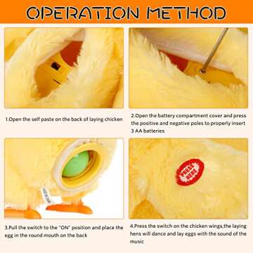 SOMOYA Chicken Laying Egg Toys Animal Toy Electric Plush Crazy Toy Dancing with Sound Music Easter Toys Yellow