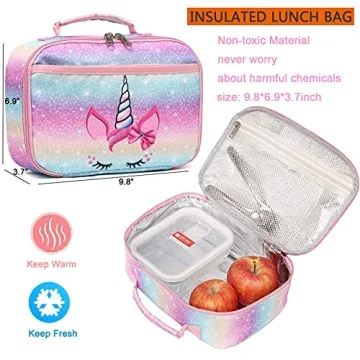 Unicorn Octsky Backpack and Lunch Bag for Kids