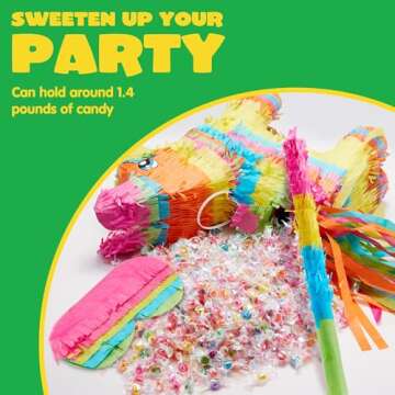 Cinco De Mayo Donkey Pinata for Kids Birthday Party, (13 x 20 x 5 in.) for Fun Fiesta Taco Party Supplies, Luau Event Photo Props, Mexican Theme Decoration, Carnivals Festivals, Taco Tuesday Event