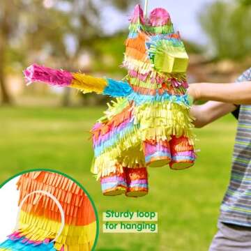 Cinco De Mayo Donkey Pinata for Kids Birthday Party, (13 x 20 x 5 in.) for Fun Fiesta Taco Party Supplies, Luau Event Photo Props, Mexican Theme Decoration, Carnivals Festivals, Taco Tuesday Event
