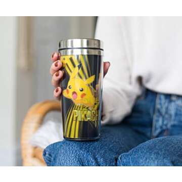 Pokemon Pikachu 16oz Travel Coffee Mug - Perfect Gift