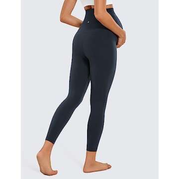 CRZ YOGA Womens Butterluxe Maternity Leggings Over The Belly 25" - Buttery Soft Workout Activewear Yoga Pregnancy Pants True Navy X-Small