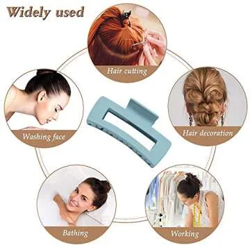 Women's thick rectangle claw clip,5 Color Hair jumbo claw clips,Strong Hold matte hair claw bannana clips,Fashion Hair Styling Accessories for women Girls