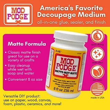 Mod Podge Matte Sealer - Best All-in-One Craft Glue 8 oz
