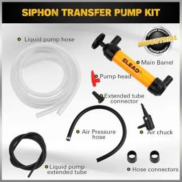 ELEAD Multi-Use Siphon Vacuum Oil Extractor Pump Fluid Extractor Siphon Transfer Pump for Gasoline Liquid Oil Air and Automotive