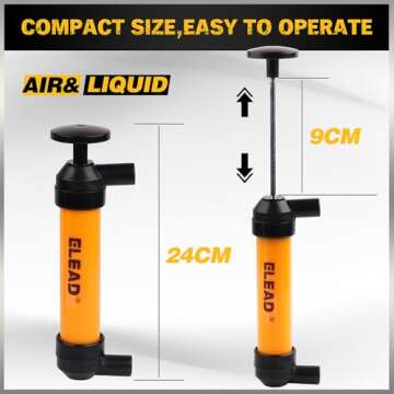 ELEAD Multi-Use Siphon Vacuum Oil Extractor Pump Fluid Extractor Siphon Transfer Pump for Gasoline Liquid Oil Air and Automotive