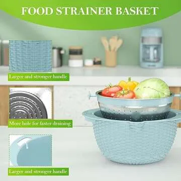 4-in-1 Colander Set for Easy Food Preparation and Straining