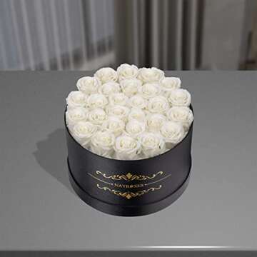 NATROSES Forever Preserved Roses in a Box, 100% Real Roses That Last Up to 3 Years, Preserved Flower...