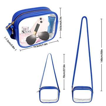 MOMSIV Clear Bag Stadium Approved, Clear Crossbody Bag with Adjustable Strap Clear Stadium Bag for C...