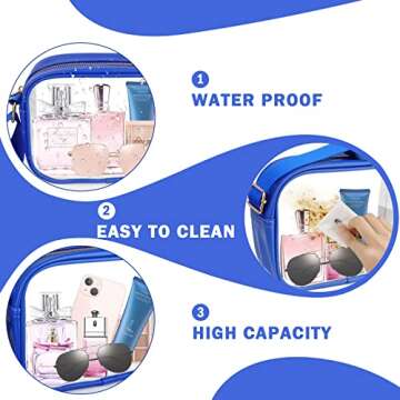 MOMSIV Clear Bag Stadium Approved, Clear Crossbody Bag with Adjustable Strap Clear Stadium Bag for Concerts Sports Events, Purses for Men & Women