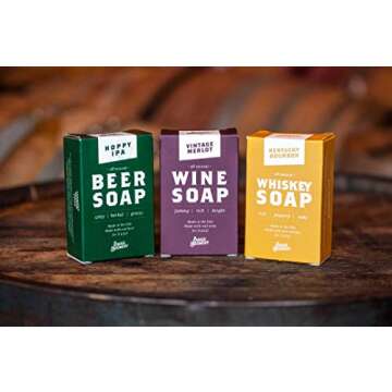 Swag Brewery BOOZY SOAP - Great Gift for Wine, Whiskey, and Beer Drinkers -Made in USA- (3-Pack (Wine + Whiskey + Beer))