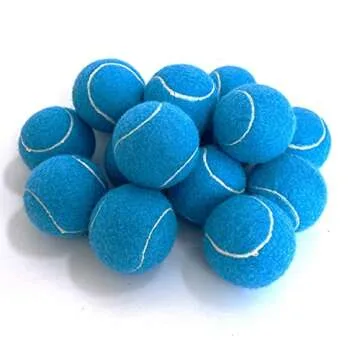 HPWFHPLF Tennis Balls, 12 Packs Practice Tennis Balls for Beginner, Training Playing Tennis Balls for Dogs, Come with Mesh Carry Bag (Blue)
