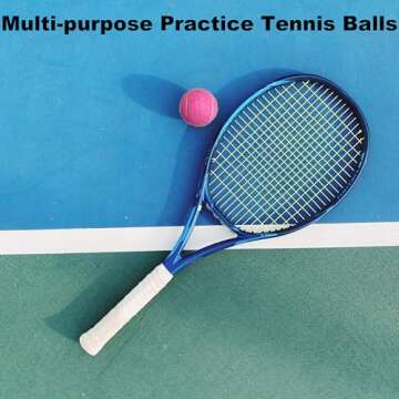 HPWFHPLF Tennis Balls, 12 Packs Practice Tennis Balls for Beginner, Training Playing Tennis Balls for Dogs, Come with Mesh Carry Bag (Blue)