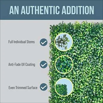 CREATIVE SPACE Grass Wall Panels Artificial Plants Wedding Backdrop 12 PCS 20 x 20 Inch Boxwood Panels Privacy Hedge Screen for Indoor Outdoor Garden Wall Decor Bedroom