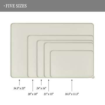 Reopet Waterproof Pet Feeding Mat with High Raised Edges, Heavier and Thicker Placemats for Cat Dog ...