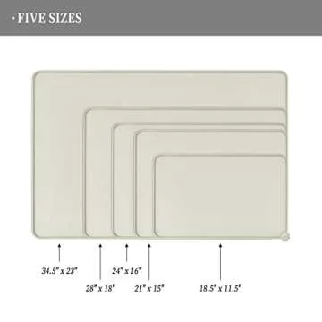 Reopet Waterproof Pet Feeding Mat with High Raised Edges, Heavier and Thicker Placemats for Cat Dog ...