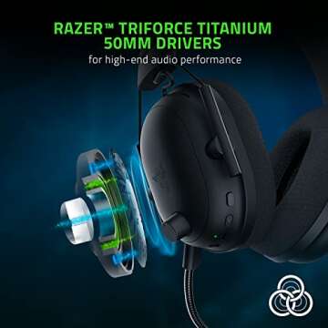 Razer BlackShark V2 Pro - Wireless Premium Esports Gaming Headset with Triforce Titanium 50mm Driver...