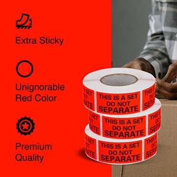 This is a Set Do Not Separate Labels (1in. X 2in. - 500/Roll), FBA Packing Labels, Red Orange, 2 Rolls - Total 1,000 Labels