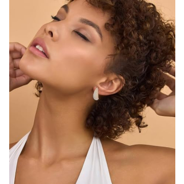 Pearl Hoop Earrings for Women, Trendy 14K Gold Plated Round Pearl Cuff Hoop Earrings Hypoallergenic Statement Earrings Jewelry for Her