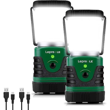 Lighting EVER LED Camping Lantern Rechargeable, 1000LM, 4 Light Modes, 4400mAh Power Bank, IP44 Wate...