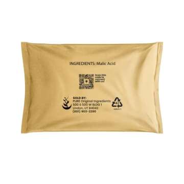 PURE ORIGINAL INGREDIENTS Malic Acid (8 oz) Food Grade Crystals, Tart Flavor