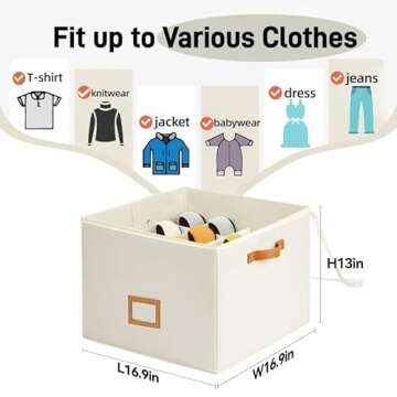 Delamu Shoe Organizer for Closet, Fabric Shoe Storage Boxes with Clear Cover, Adjustable Dividers fo...