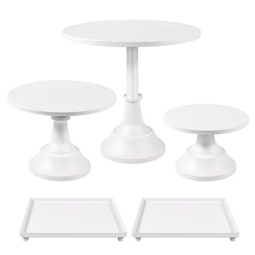 Elegant White Metal Cake Stand Set - 5Pcs for Wedding, Birthday & Party Decor