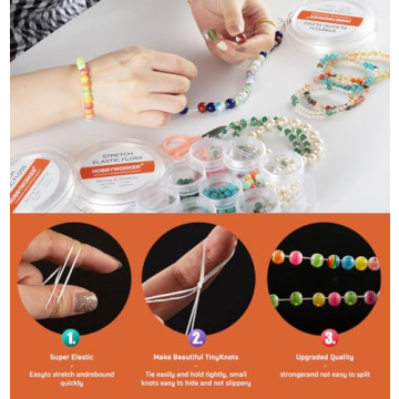 Hobbyworker Elastic Stretch Bracelet String Cord for Jewelry Making