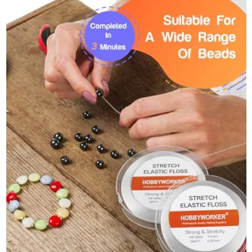 Hobbyworker Elastic Stretch Bracelet String Cord for Jewelry Making