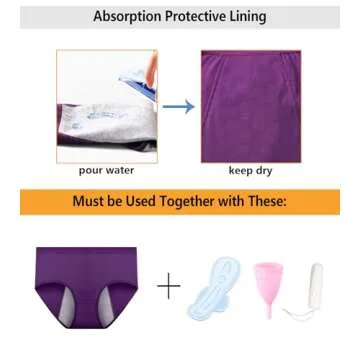 JojoQueen Period Panties for Women Ladies Cotton Underwear Soft Stretch Briefs Plus Size Menstrual Panty