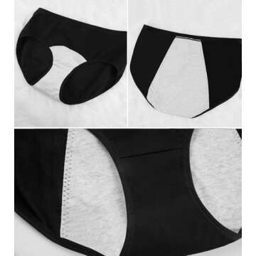 JojoQueen Period Panties for Women Ladies Cotton Underwear Soft Stretch Briefs Plus Size Menstrual Panty