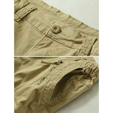 AKARMY Womens Cargo Pants with Pockets Outdoor Casual Ripstop Camo Military Combat Construction Work Pants 2039 Khaki