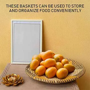 Handmade Hanging Woven Wall Basket Decor Set of 3, Wicker Wall Decor, Seagrass Woven Basket Wall Decor, Wicker Baskets, Rattan Wall Decor for Boho Wall Art, Round Wicker Decorative Tray