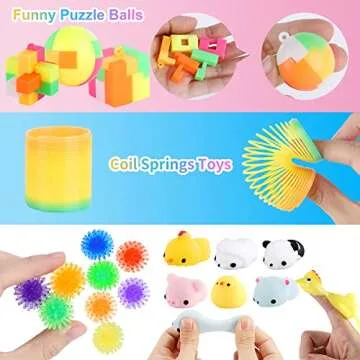 FiGoal 52 PCS Sensory Fidget Toys Set with Storage Box, Mini Poppet Figit Toys for Adults Kids ADHD, Birthday Party Favors, Classroom, Goodie Bag Fillers, Valentine's Party Supplies