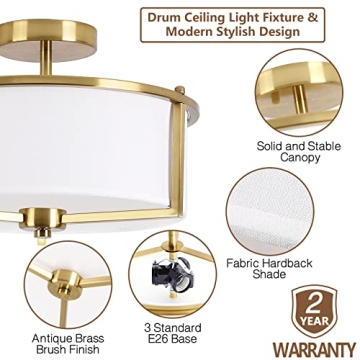 Bargeni Semi Flush Mount Ceiling Light for Modern Homes